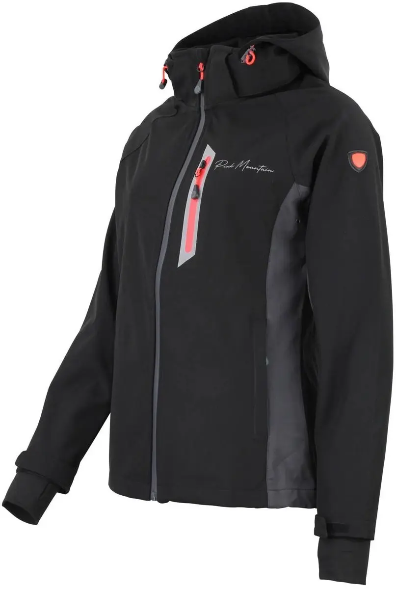 Peak Mountain Dames Softshell Mesh Jack - Zwart/Nachtgrijs - afbeelding 3 van 6