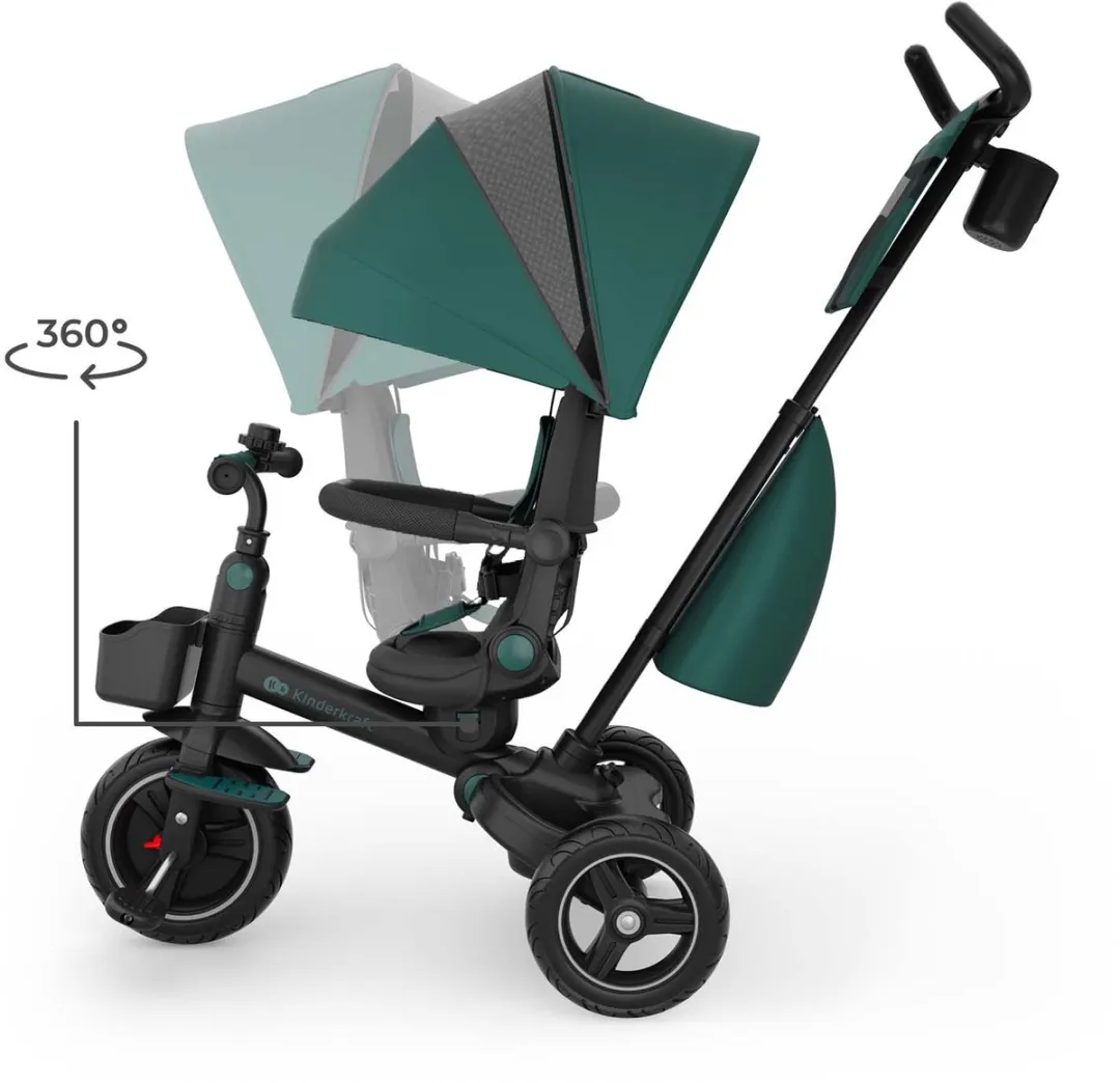 KinderKraft SPINSTEP 2 PLUS Driewieler - 360° Draaibare Zitting Groen