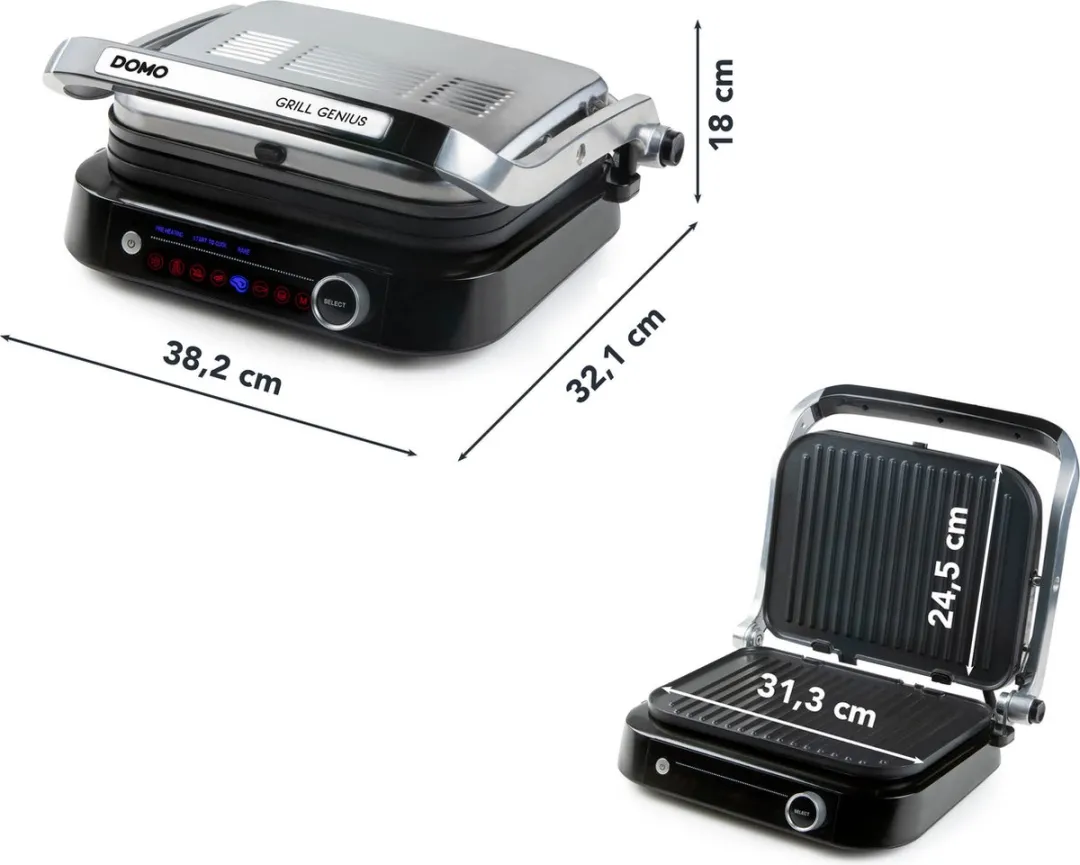 Domo DO9249G Contactgrill Genius - 1900W - 2 Platen
