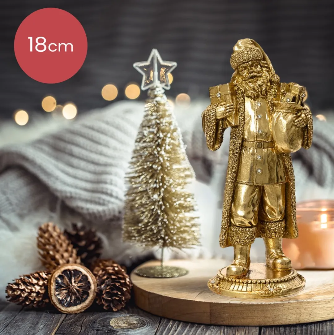 Kaemingk Gouden Kerstman Polyresin 18cm