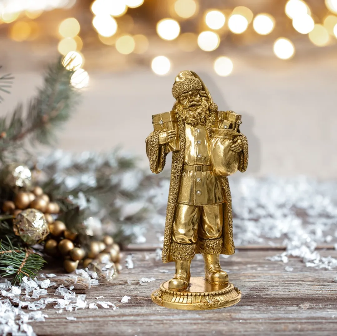 Kaemingk Gouden Kerstman Polyresin 18cm