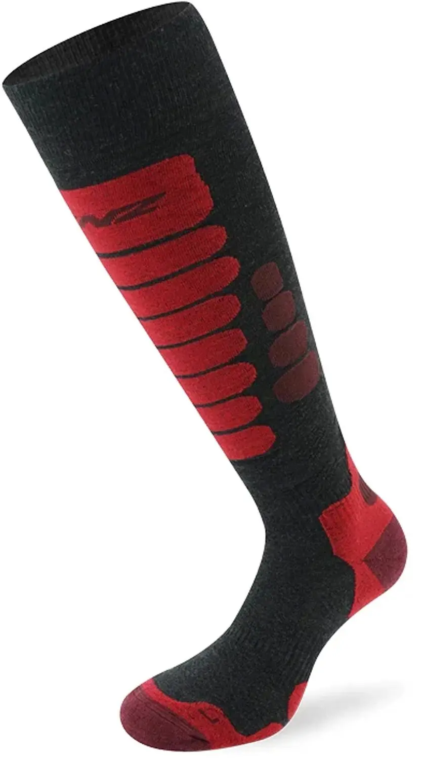 Lenz Skiing 3.0 skisokken grijs/rood