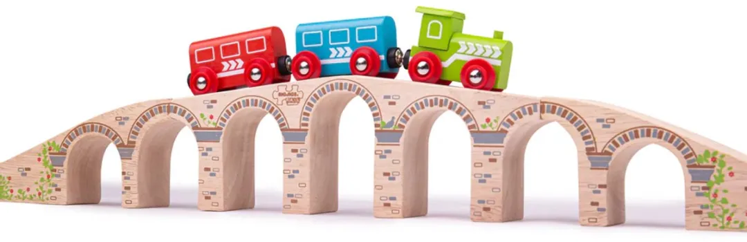 BIGJIGS Houten Spoorwegviaduct BJT193 - 3-delig - Multi