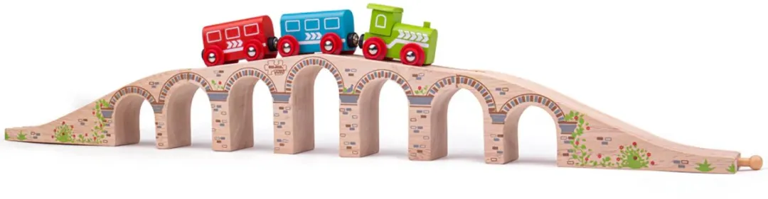 BIGJIGS Houten Spoorwegviaduct BJT193 - 3-delig - Multi