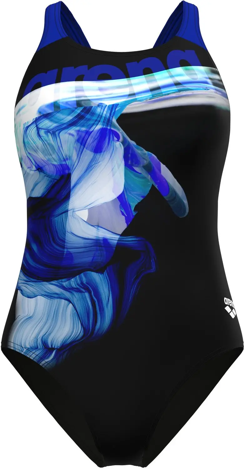 Arena Dames Badpak Mix Swim Pro Back Zwart/Blauw