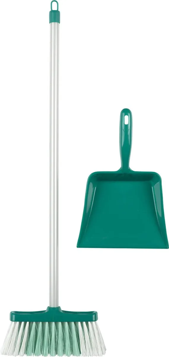 Klein Toys Leifheit 3-delige Veegset 55,5cm - Turquoise/Wit