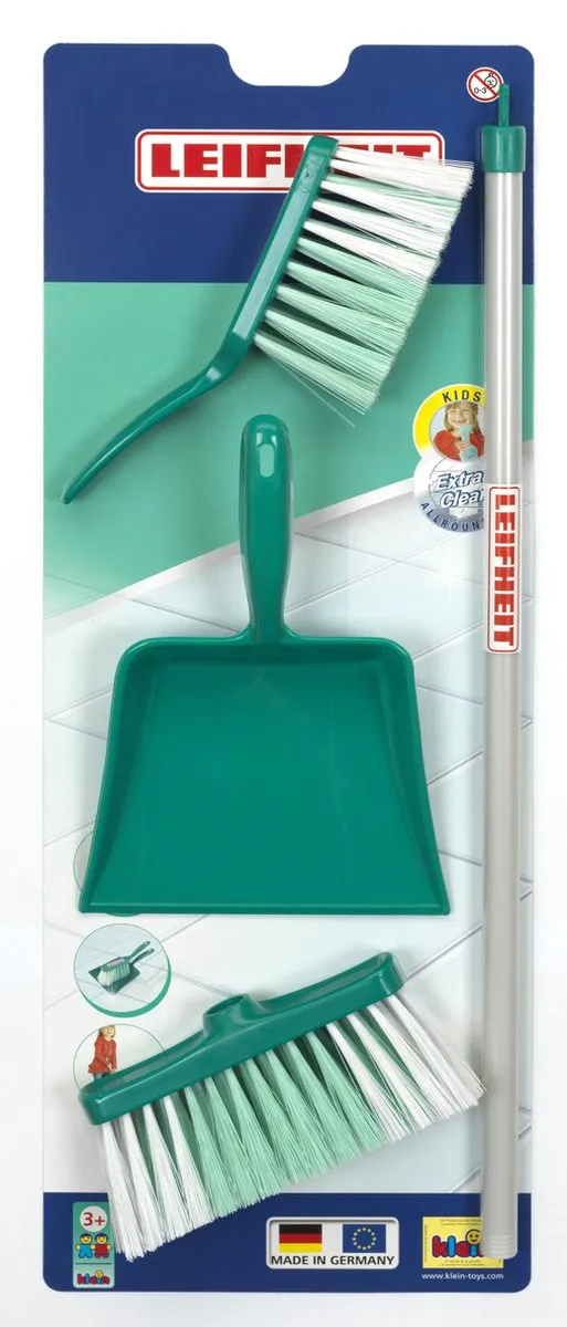 Klein Toys Leifheit 3-delige Veegset 55,5cm - Turquoise/Wit - afbeelding 6 van 6