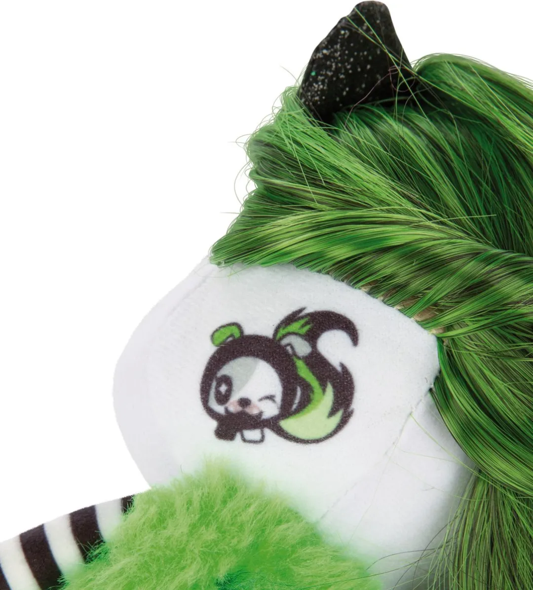 Nici Pixidoos Bami Knuffelpop 20cm - Zwart/Groen