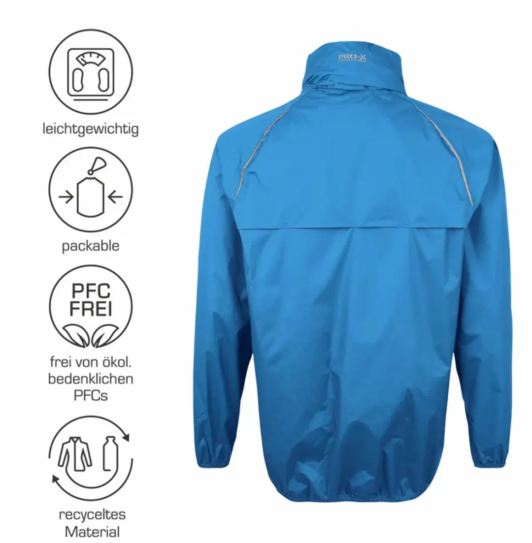 Pro-X Elements Packable Heren Regenjas - Blauw - 5XL - afbeelding 2 van 6