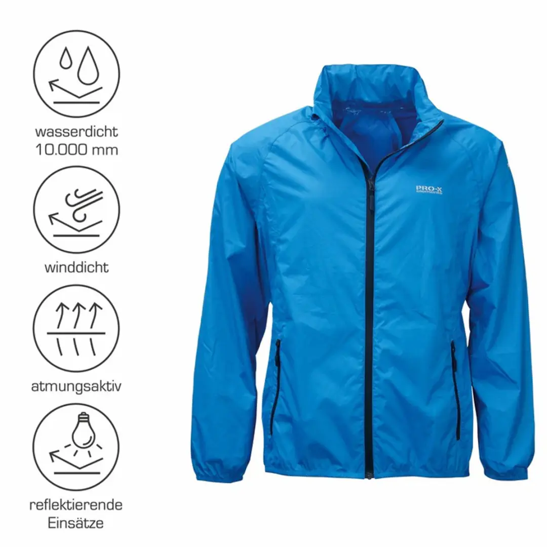 Pro-X Elements Packable Heren Regenjas - Blauw - 5XL - afbeelding 3 van 6