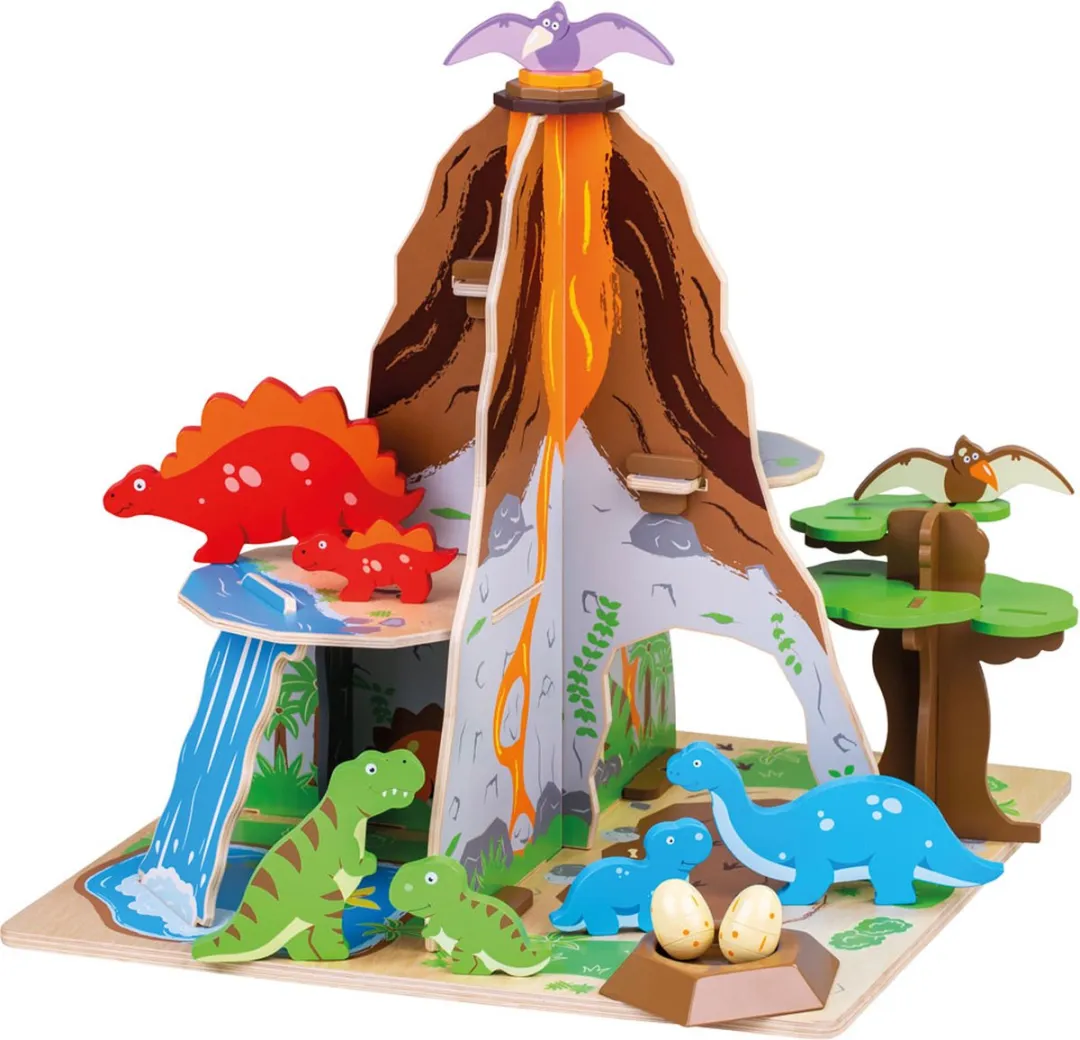 BIGJIGS Speelfigurenset Dinosaurus Eiland JT151 - 8 Figuren - 45x45x42,7cm - Multicolor