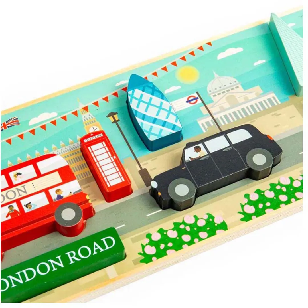 Bigjigs Houten Londen Chunky Puzzel 8 Stuks - Multi