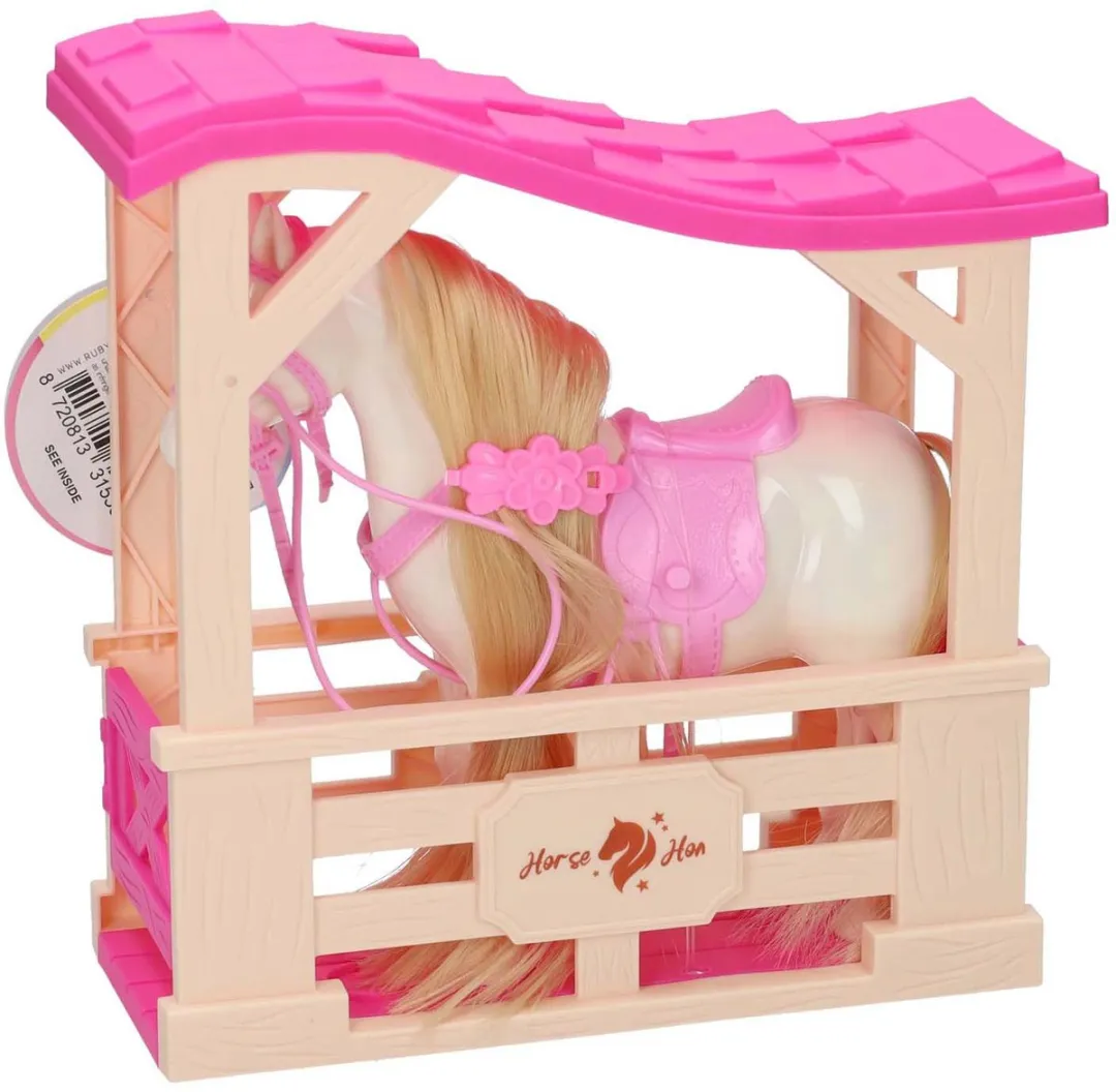 Ruby Toys Paard in Stal RT03409Z - 17x16x5cm - Multicolor