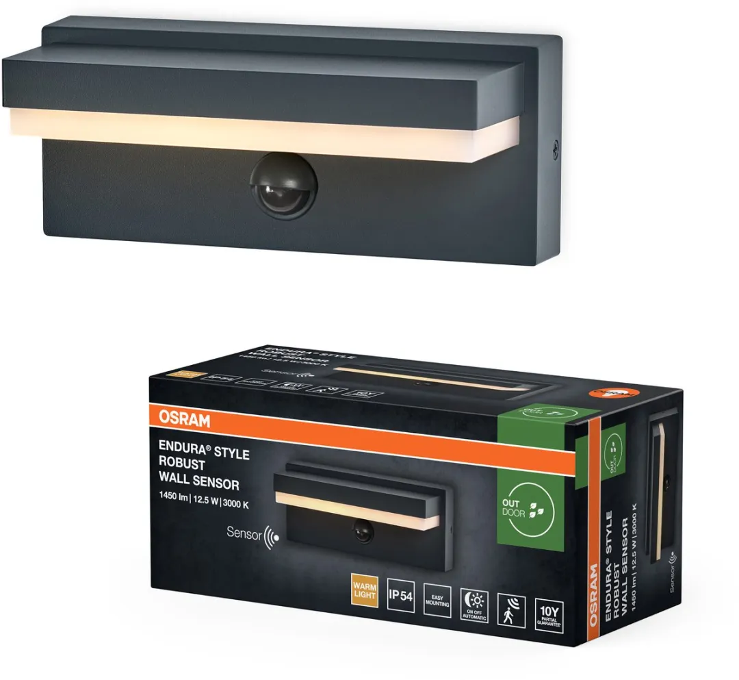 Osram Endura Style LED Wandlamp 12,5W Warm Wit - PIR Sensor IP54