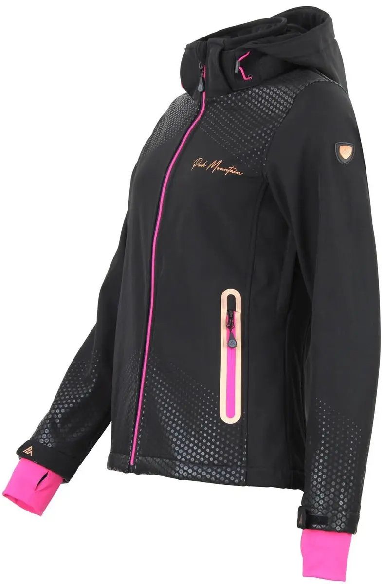 Peak Mountain Dames Fleece Vest met Capuchon - Zwart - afbeelding 3 van 3