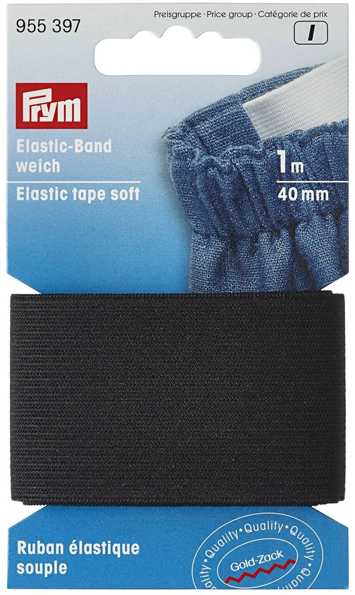 Prym Band-elastiek Zacht 40mm - Zwart