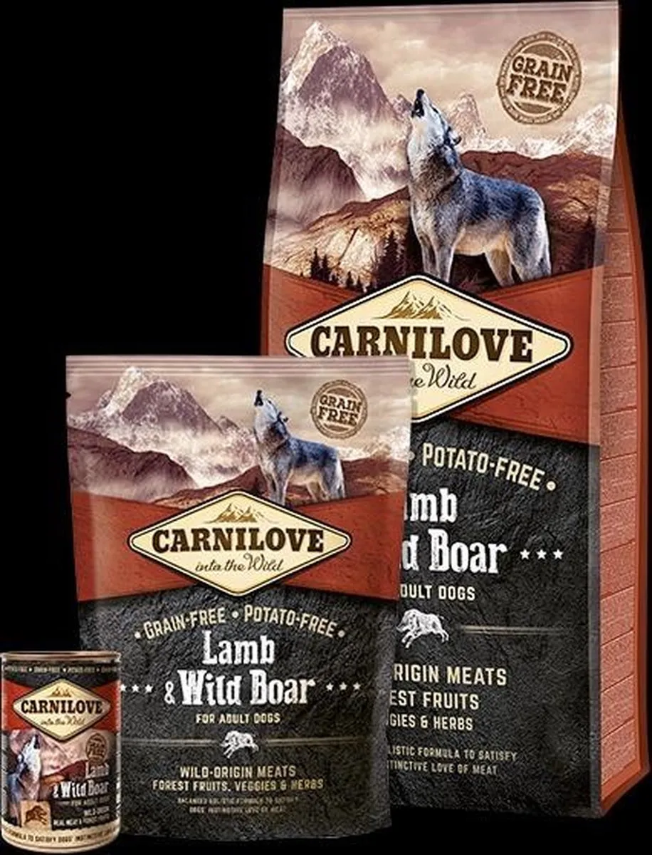 Carnilove Adult granenvrij hondenvoer Lam & Wild zwijn 1,5kg