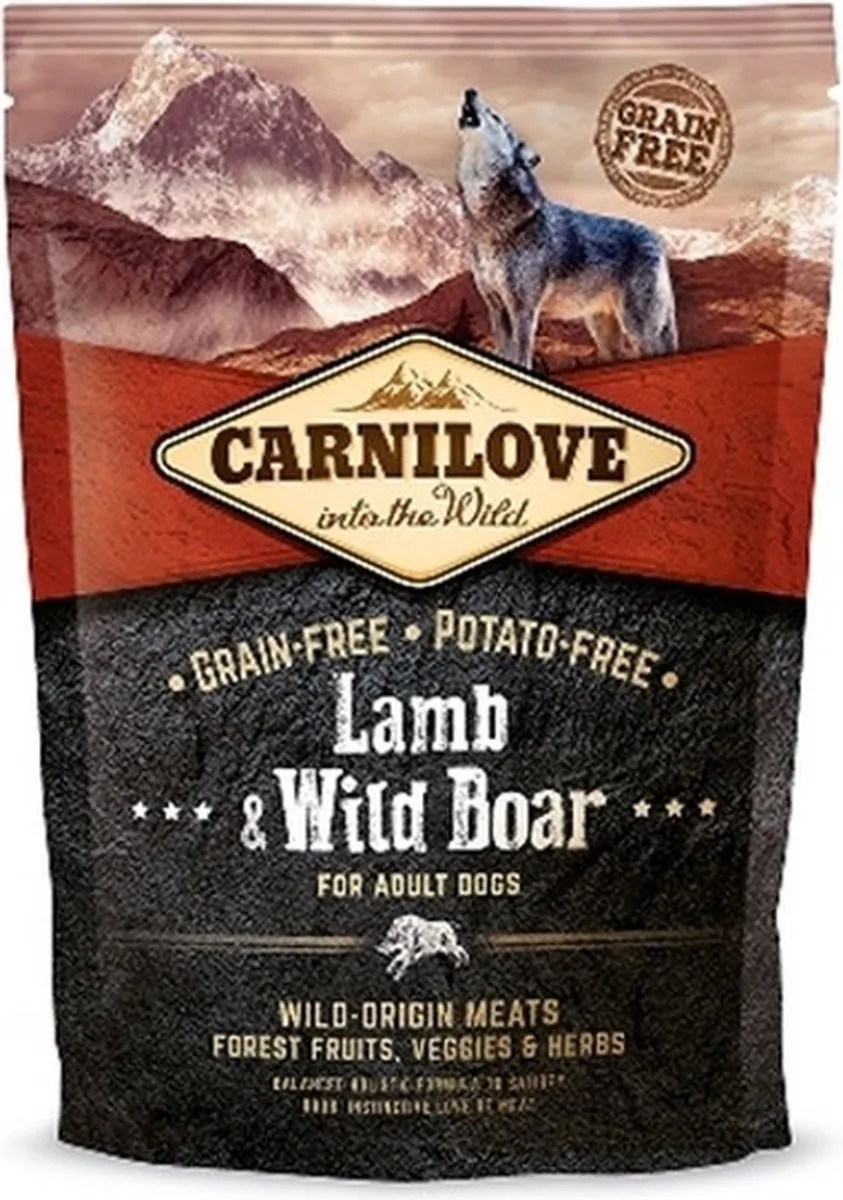 Carnilove Adult granenvrij hondenvoer Lam & Wild zwijn 1,5kg