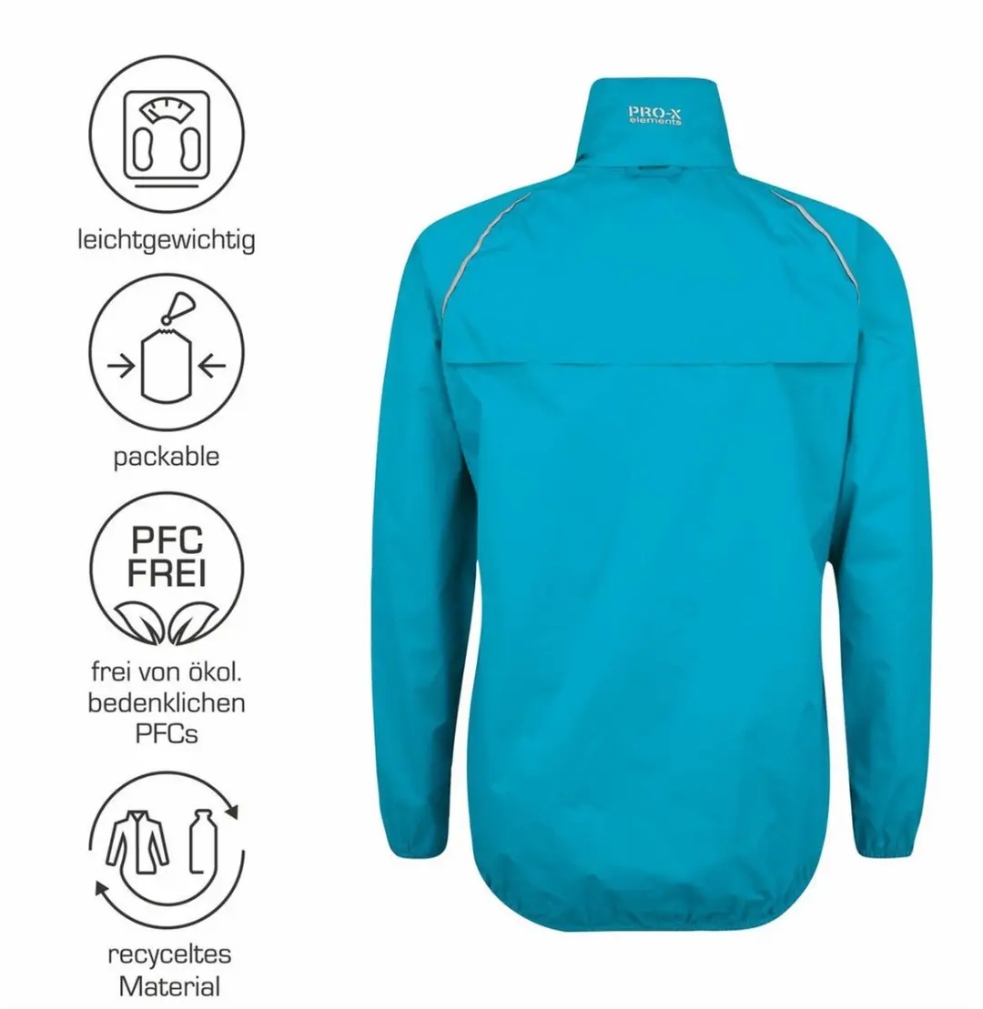 Pro-X Elements Lady Packable Regenjas - Turquoise - afbeelding 4 van 6