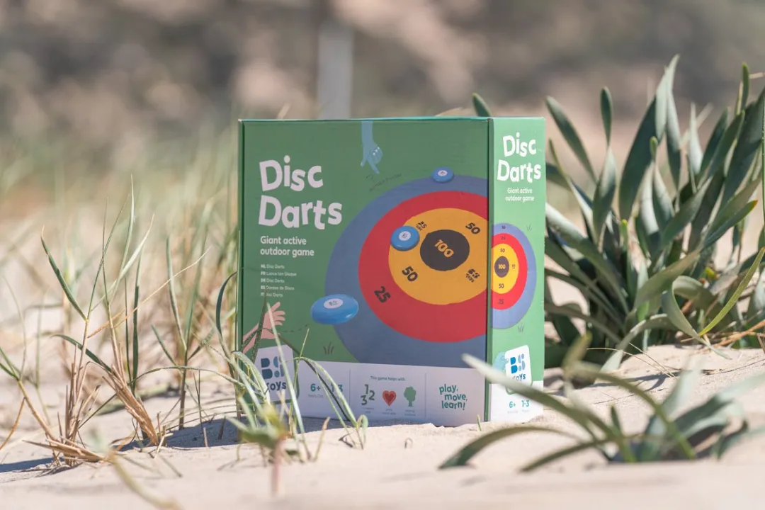 BS Toys Disc Deluxe Werpspel - Disc Gooien Spel - Kinderspeelgoed 1 tot 4 Spelers - Buitenspeelgoed - Werpspel kinderen - Gezelschapspellen kinderen - Cadeau kind - Spelletjes voor kinderen - Buiten speelgoed - Buitenspel - Buiten Spellen