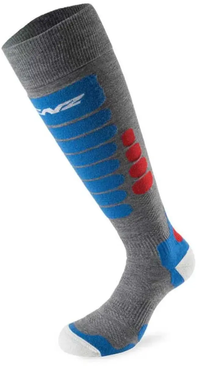 Lenz Skiing 3.0 Skisokken - Grijs/Rood/Blauw - 35-38 - afbeelding 2 van 6