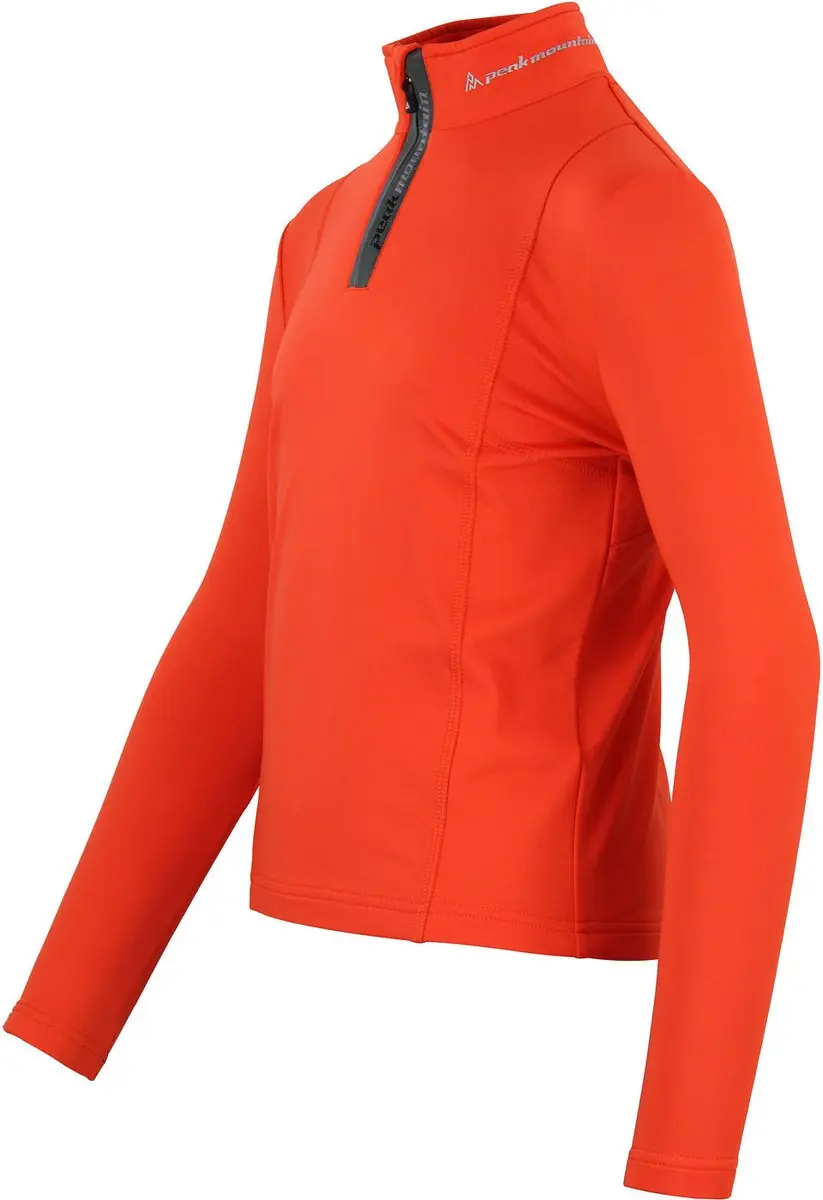 Peak Mountain Ecanevi T-shirt 1e Huid met Rits - Oranje - afbeelding 2 van 4