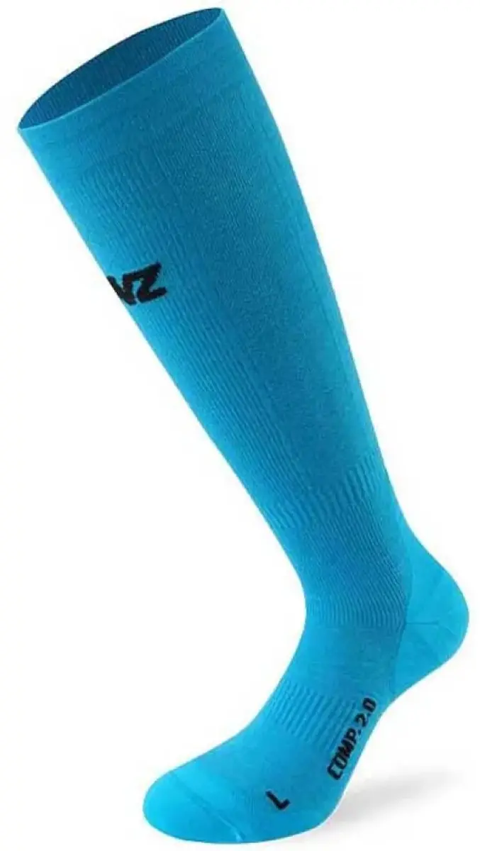 Lenz Compression 2.0 Merino Skisokken - Blauw - afbeelding 2 van 2