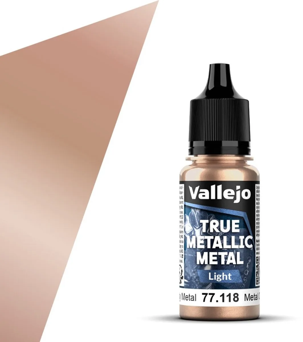 Vallejo Hobbyverf Acryl True Metallic Light Roestig Metaal 18ml