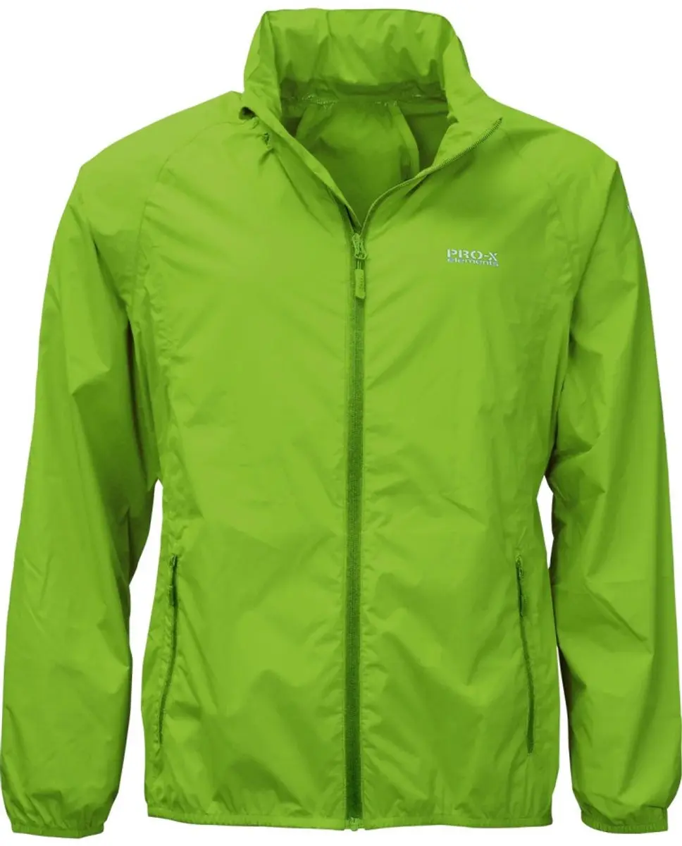 Neon groen lichtgewicht heren regenjas Packable van Pro-X Elements XXXL