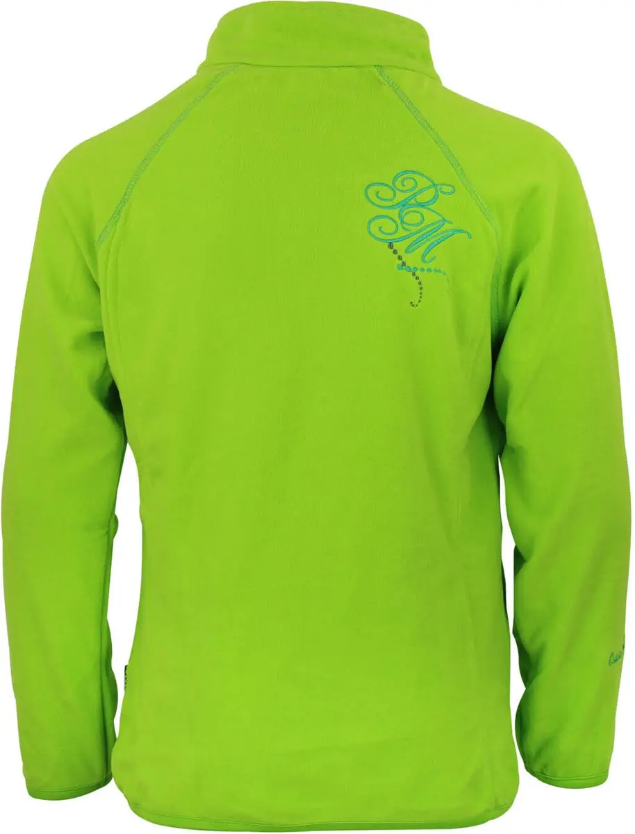 Peak Mountain Gafine Microfleece Sweatshirt Meisjes met Halve Rits - Limoengroen - afbeelding 2 van 4