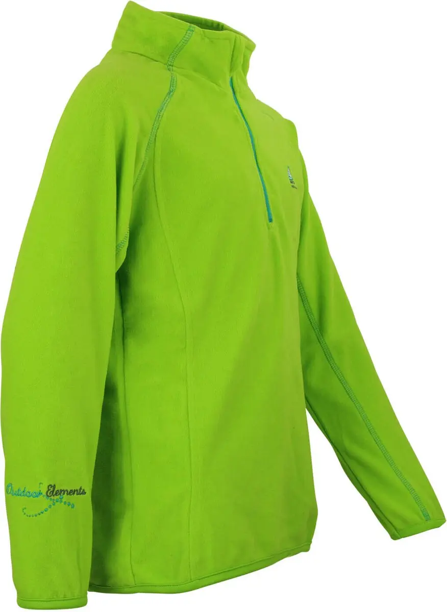 Peak Mountain Gafine Microfleece Sweatshirt Meisjes met Halve Rits - Limoengroen - afbeelding 3 van 4