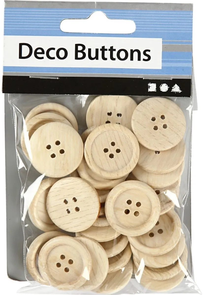 Creativ Company Houten Knopen 23mm - 30 Stuks
