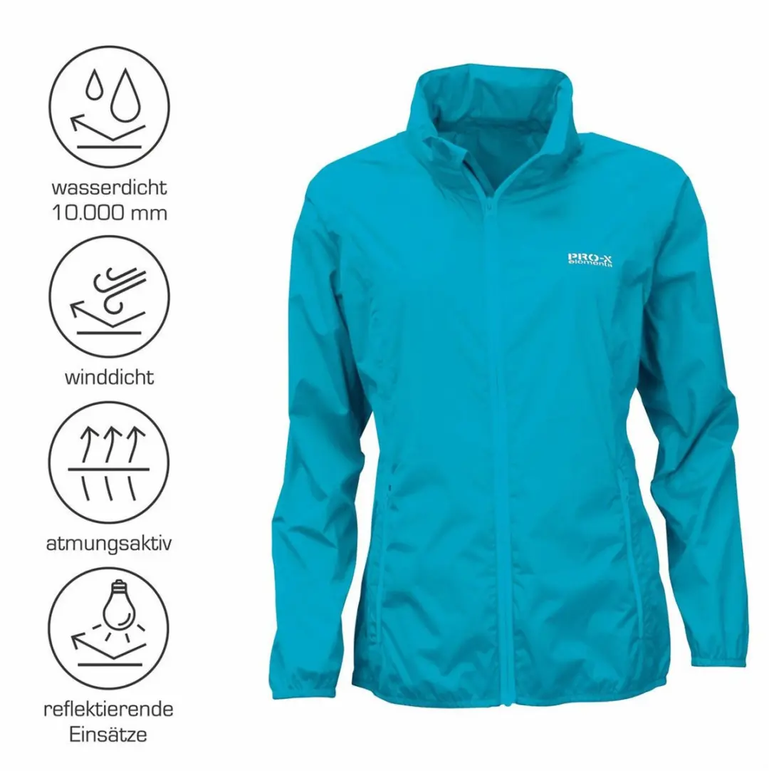 Pro-X Elements LADY PACKable Regenjas - Neon Turquoise - afbeelding 5 van 6