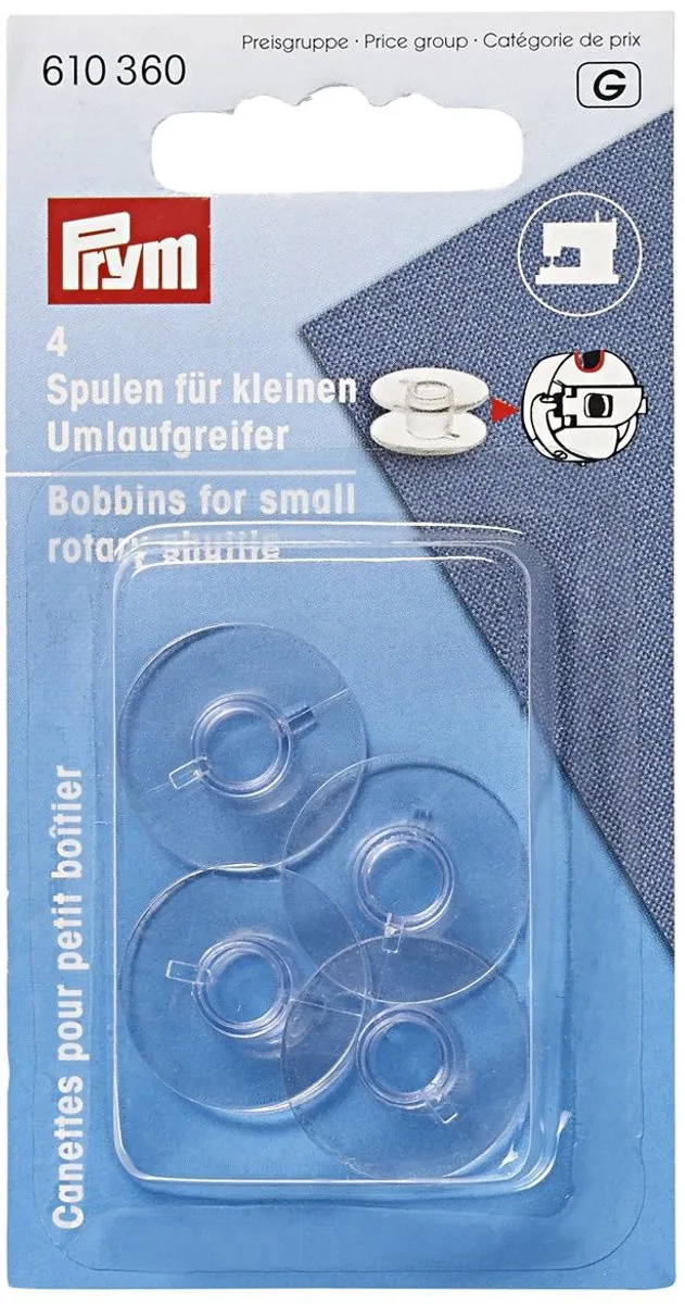 Prym Spoelen voor kleine omloopgrijper Ø21,2mm - 4 Stuks - Transparant
