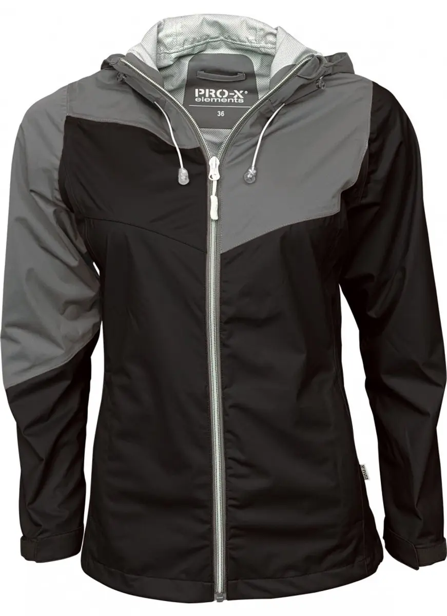 Zwarte 4-way stretch dames regenjas Mirella van Pro-X Elements M
