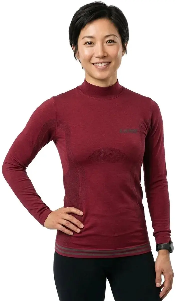 Lenz Merino 6.0 Turtle Neck Lange Mouwen Basislaag Rood L Vrouw