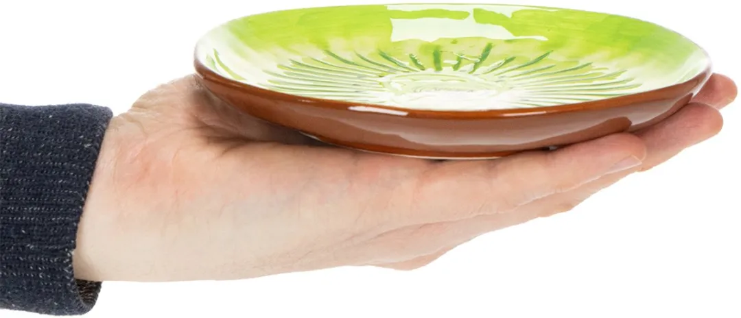 Kaemingk Ronde Keramische Bord - Kiwi Motief - 2 Stuks