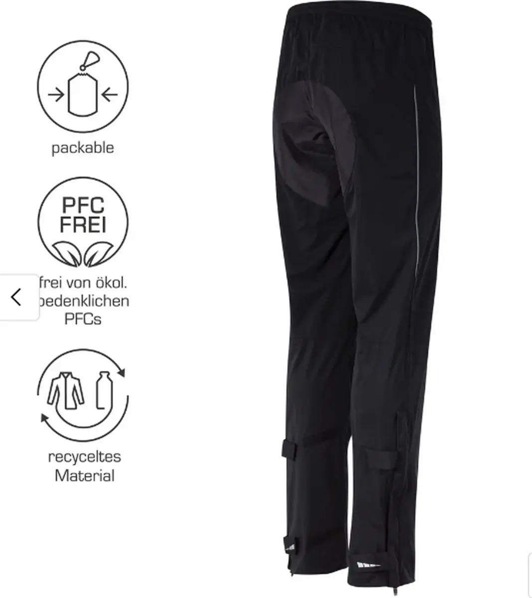Jackson Pro X Elements Regenbroek fiets - waterkolom 10.000mm - 5000gr/24u ademend vermogen - Maat S - afbeelding 2 van 3