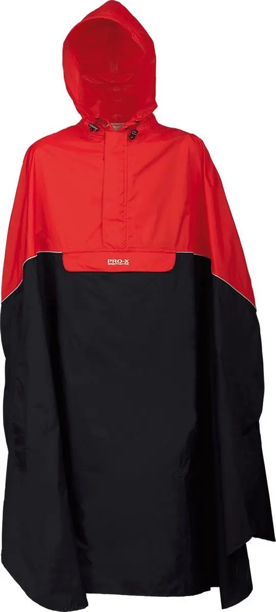 Pro-x Elements Fietsponcho Trento Polyamide Rood/antraciet Maat M/l