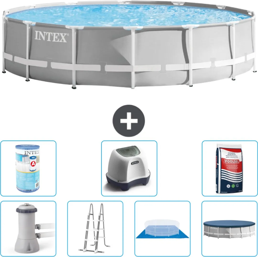 Intex Rond Prism Frame Zwembad 427x107cm - Grijs - 12.706L