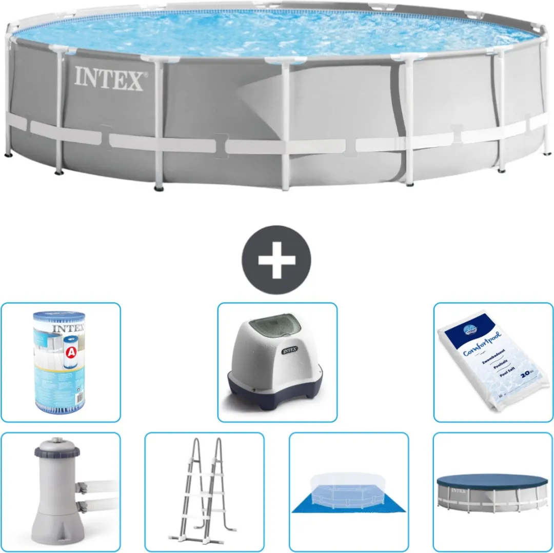 Intex Rond Prism Frame Zwembad 427x107cm - Grijs - 12.706L