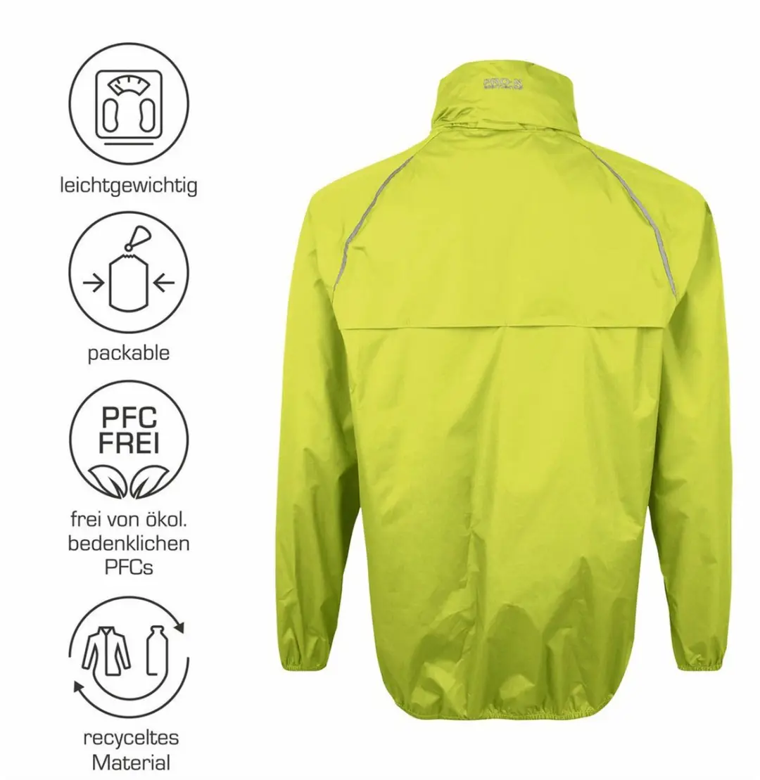 Pro-X Elements Opbergbare Regenjas Heren - Neon Geel - M - afbeelding 3 van 6