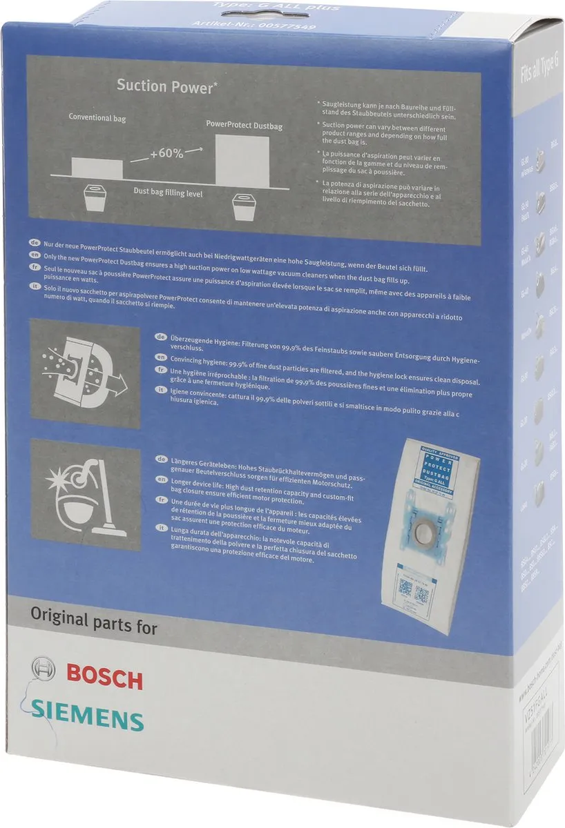 Bosch BBZ51FGALL Stofzuigerzakken - 20 Stuks