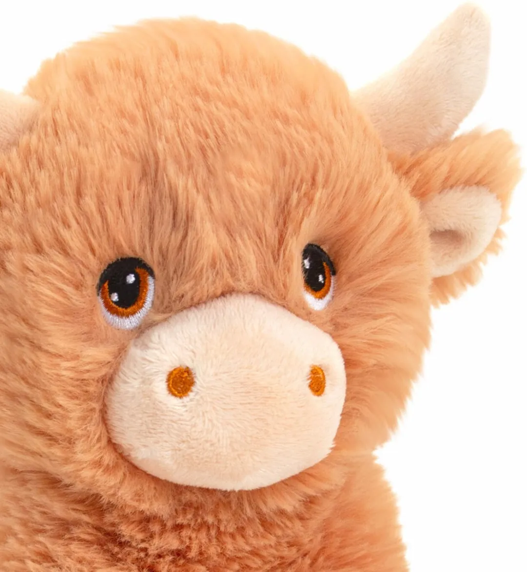 Keel Toys Pluche Koe Knuffel - Bruin - 18cm