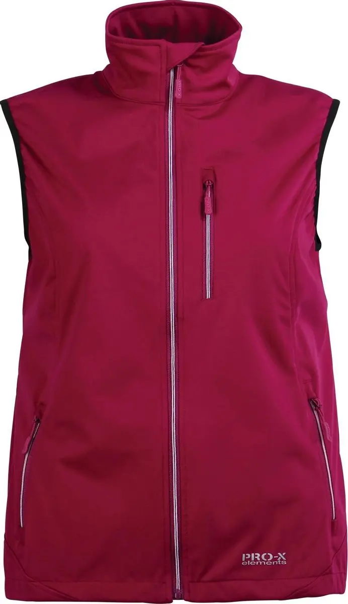 Pro-x Elements Sofshellvest Sina Dames Polyester Bordeaux Maat 40
