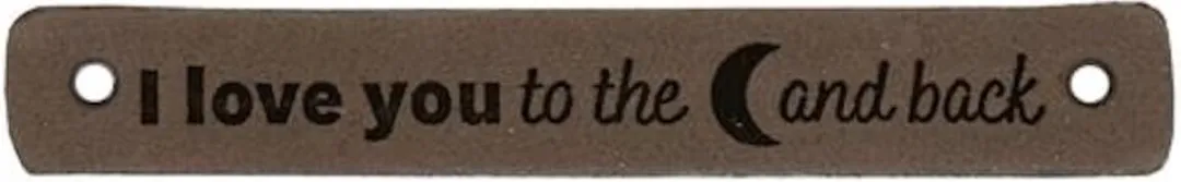 Durable Leren Labels I Love You to the Moon and Back