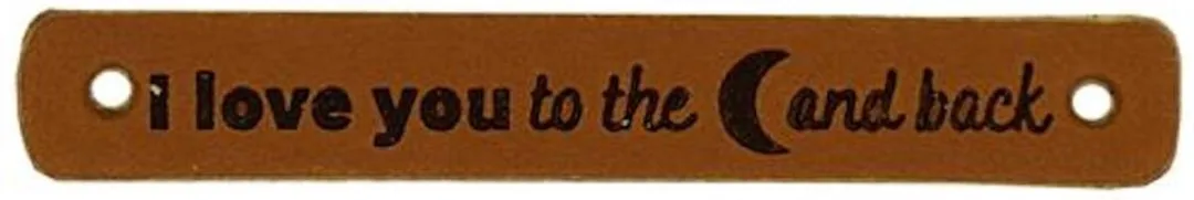 Durable Leren Labels I Love You to the Moon and Back - 2 Stuks