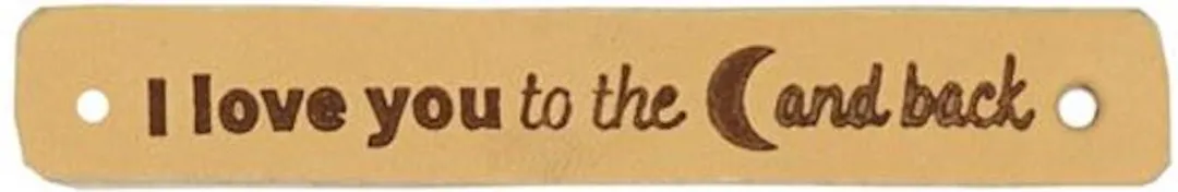 Durable Leren Labels I Love You to the Moon and Back - 2 Stuks
