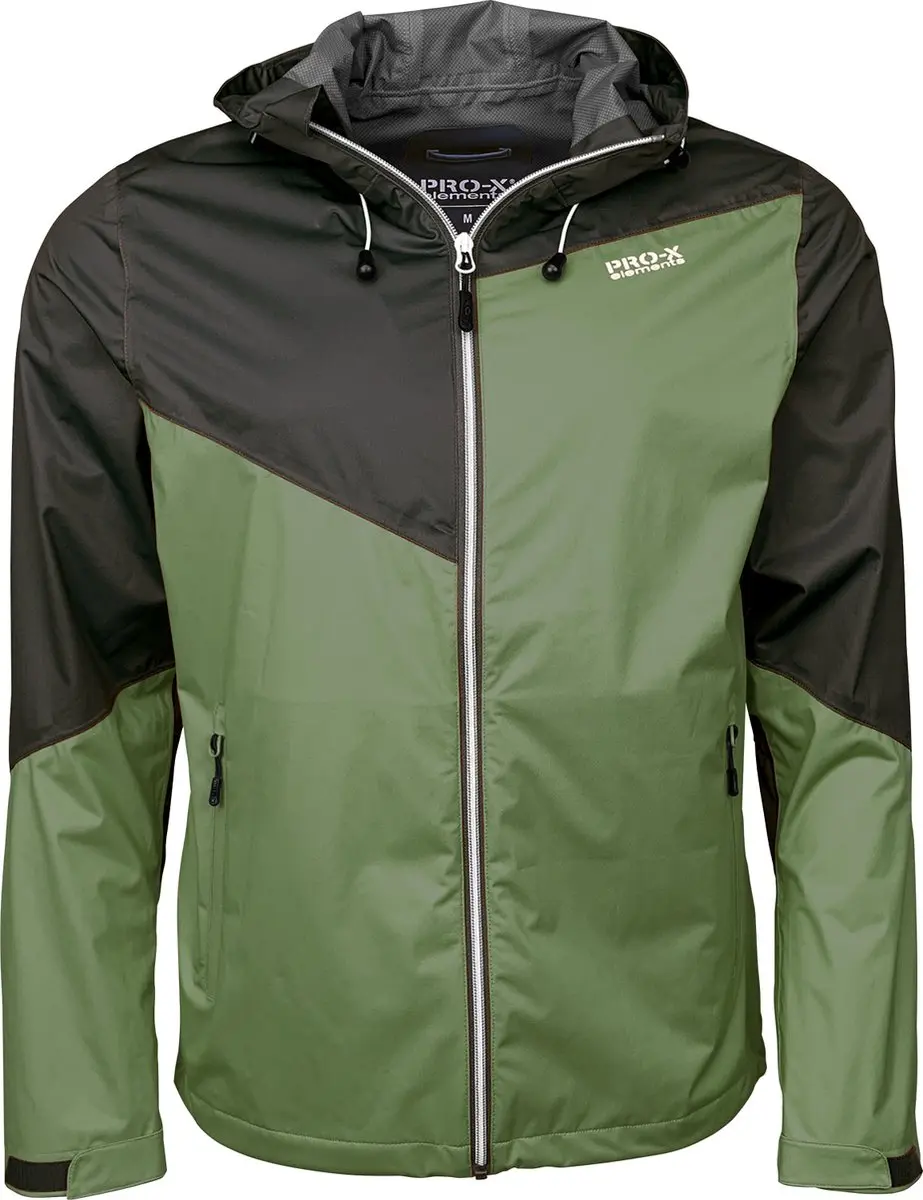 Groene 4-way stretch heren regenjas Liam van Pro-X Elements XXL