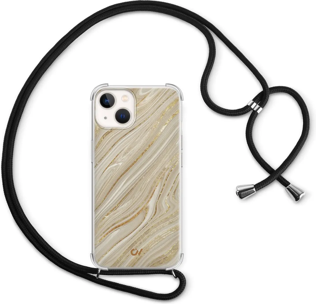 Casevibes Telefoonhoesje iPhone 13 Golden Marble - C/13/UV/003